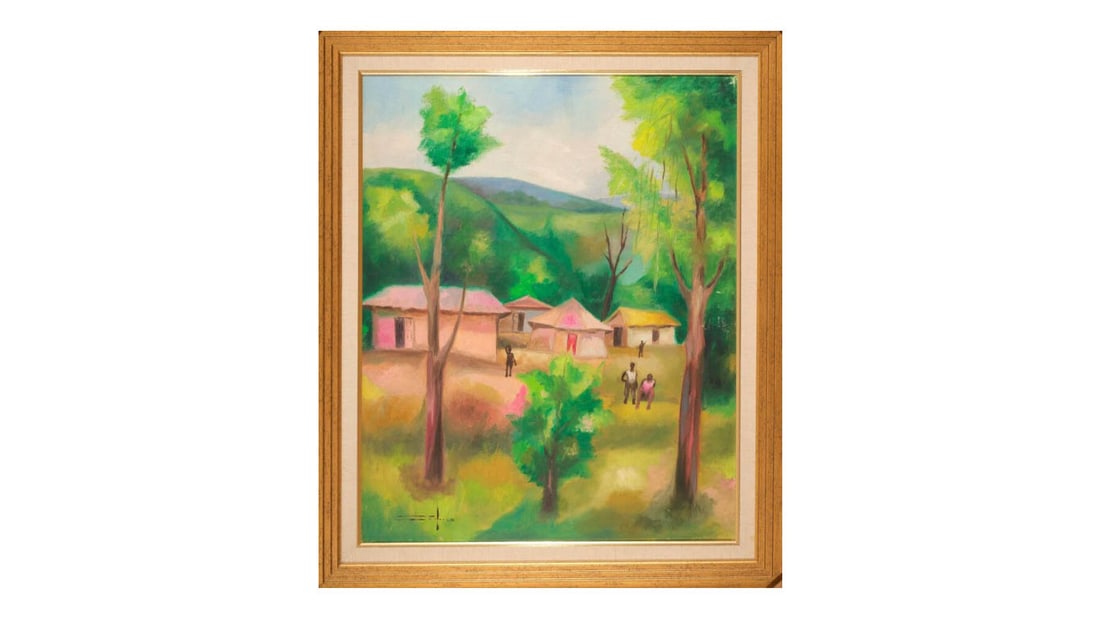 Les Cayes Original Haitian Painting by Dieudonne Cedor: Les Cayes Original Haitian Painting by Dieudonne Cedor Oil on Canvas FRAMED