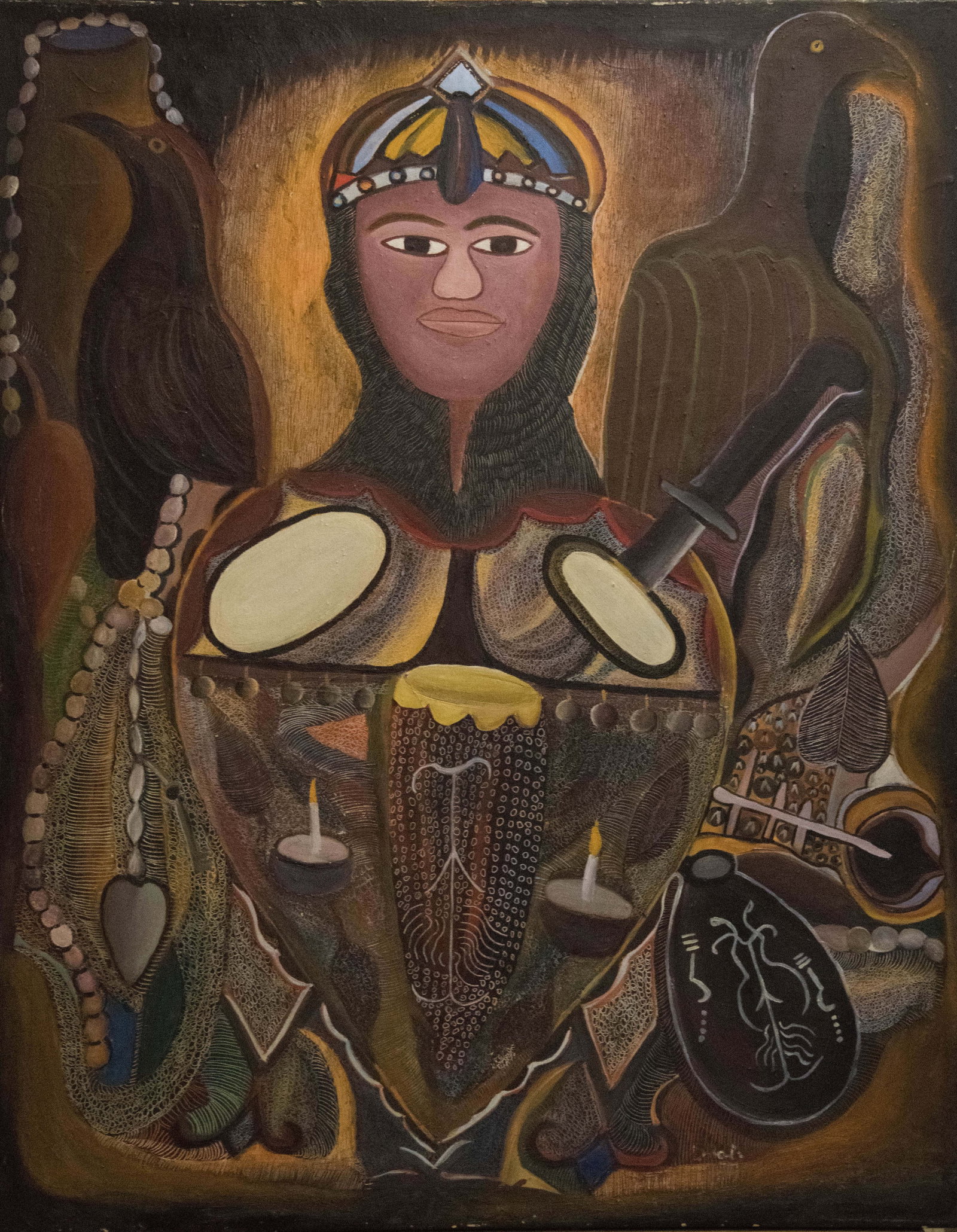 Original Haitian Painting -Vodou with Musical Instruments by Emistral Charles Thialy (1 of 1)