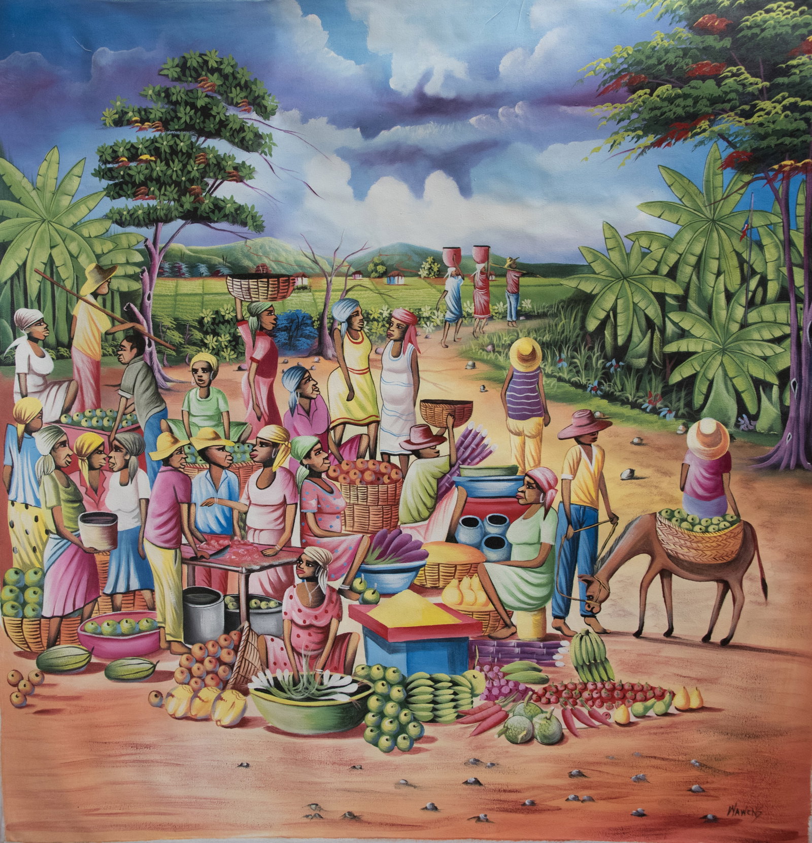 Orignial Haitian Painting by Wawens Varis Roadside Market (1 of 1)