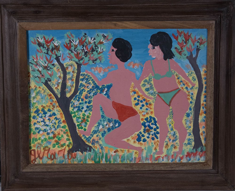Original Haitian Painting by Gerard Fortune Adam and Eve: Original Haitian Painting by Gerard Fortune Adam and Eve Oil on Canvas