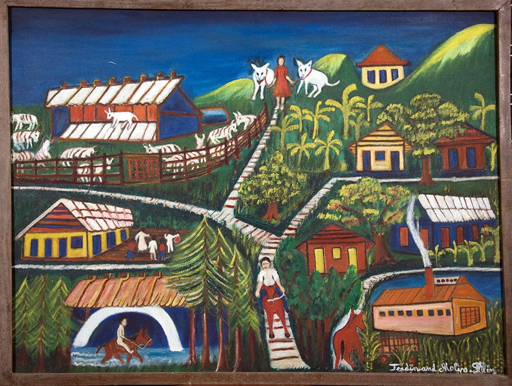 Village on the Water Original Haitian Painting by Ferdinand Molin (1 of 1)