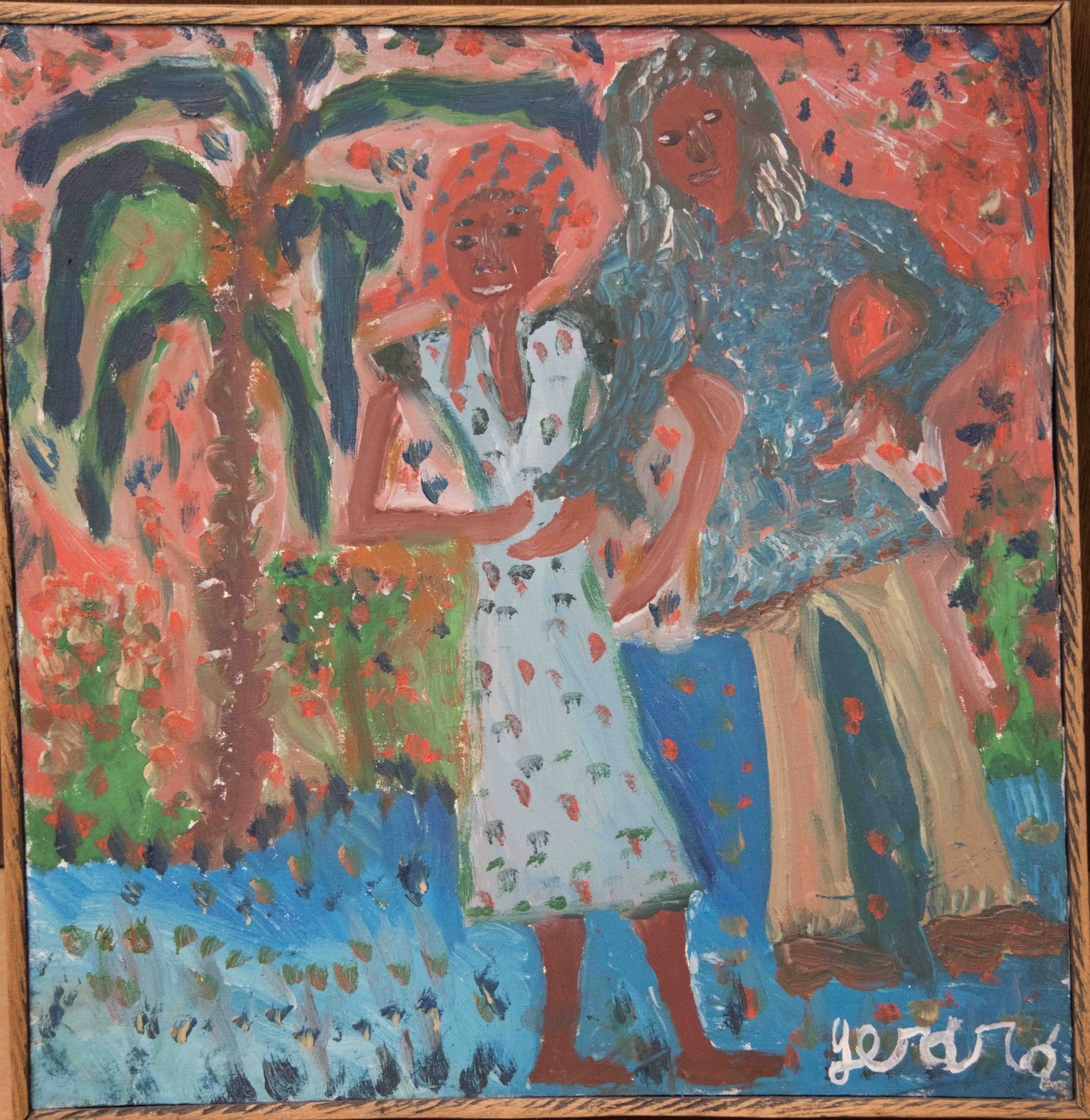 Couple Original Haitian Painting by Gerard Fortune (1 of 1)