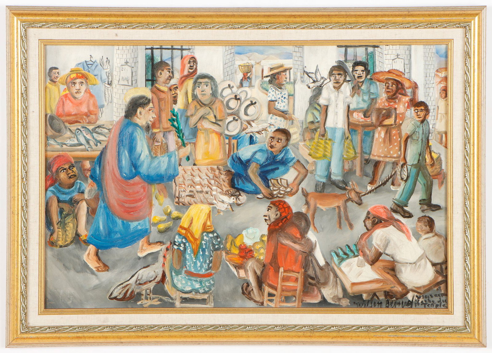 Marketplace WB Original Haitian Painting by Wilson Bigaud (1 of 1)