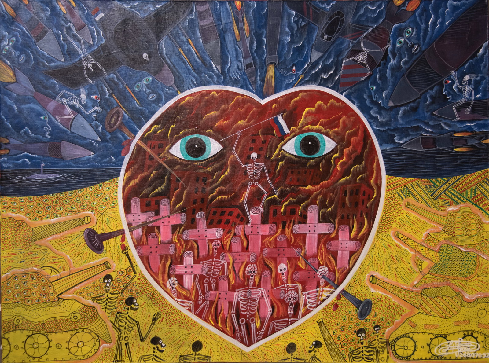 Orignial Haitian Painting by Frantz Zephirin Cruxifiction de l'Ukraine au coeur de L'Europe (1 of 1)