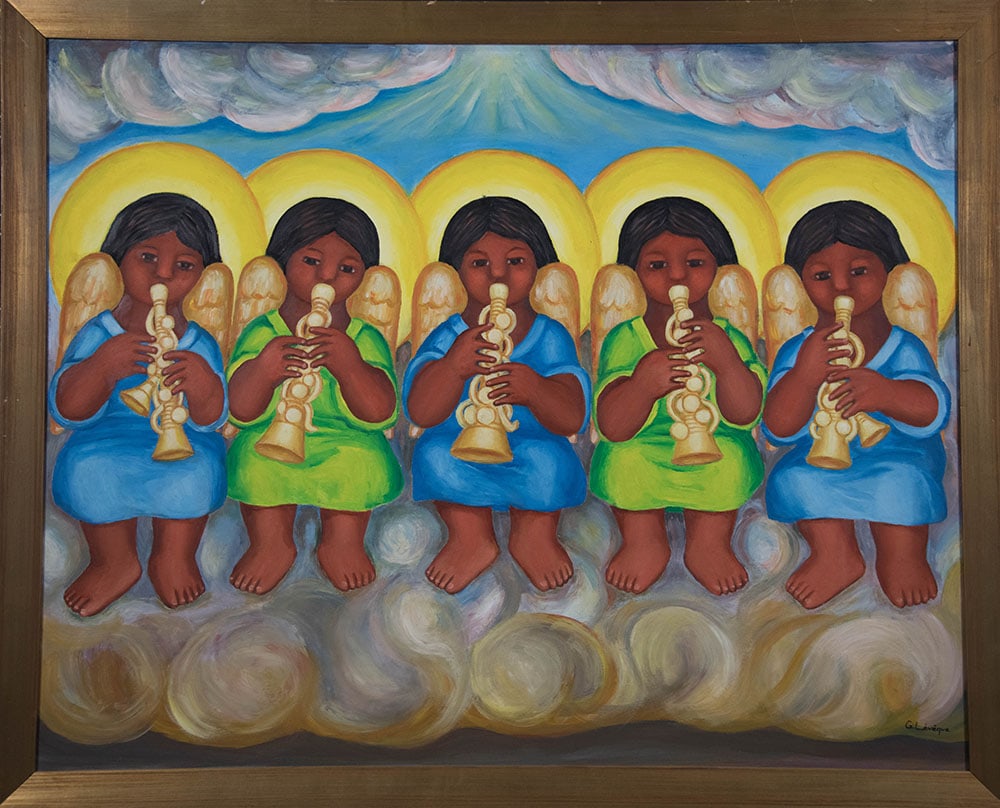 Five Little Angels Original Haitian Painting by Gabriel Leveque (1 of 1)