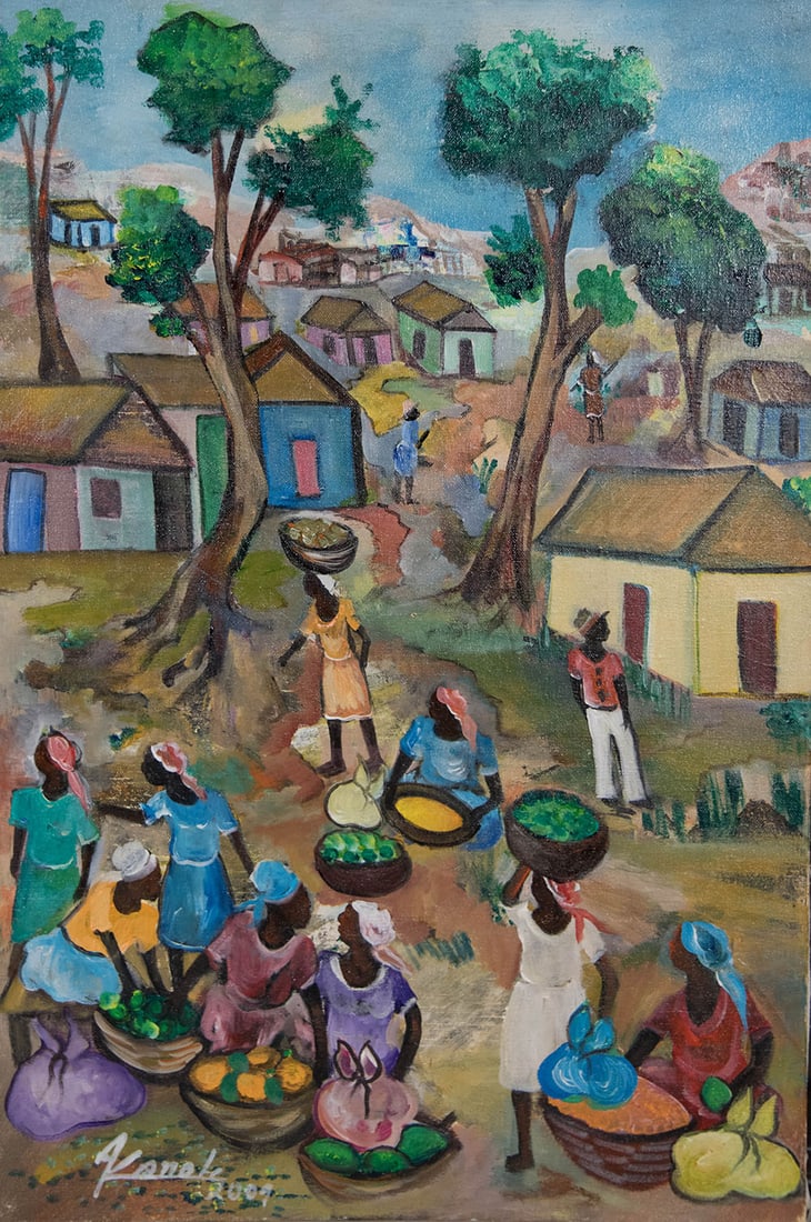 Original Haitian Painting by Karole Andre At the Market (1 of 1)
