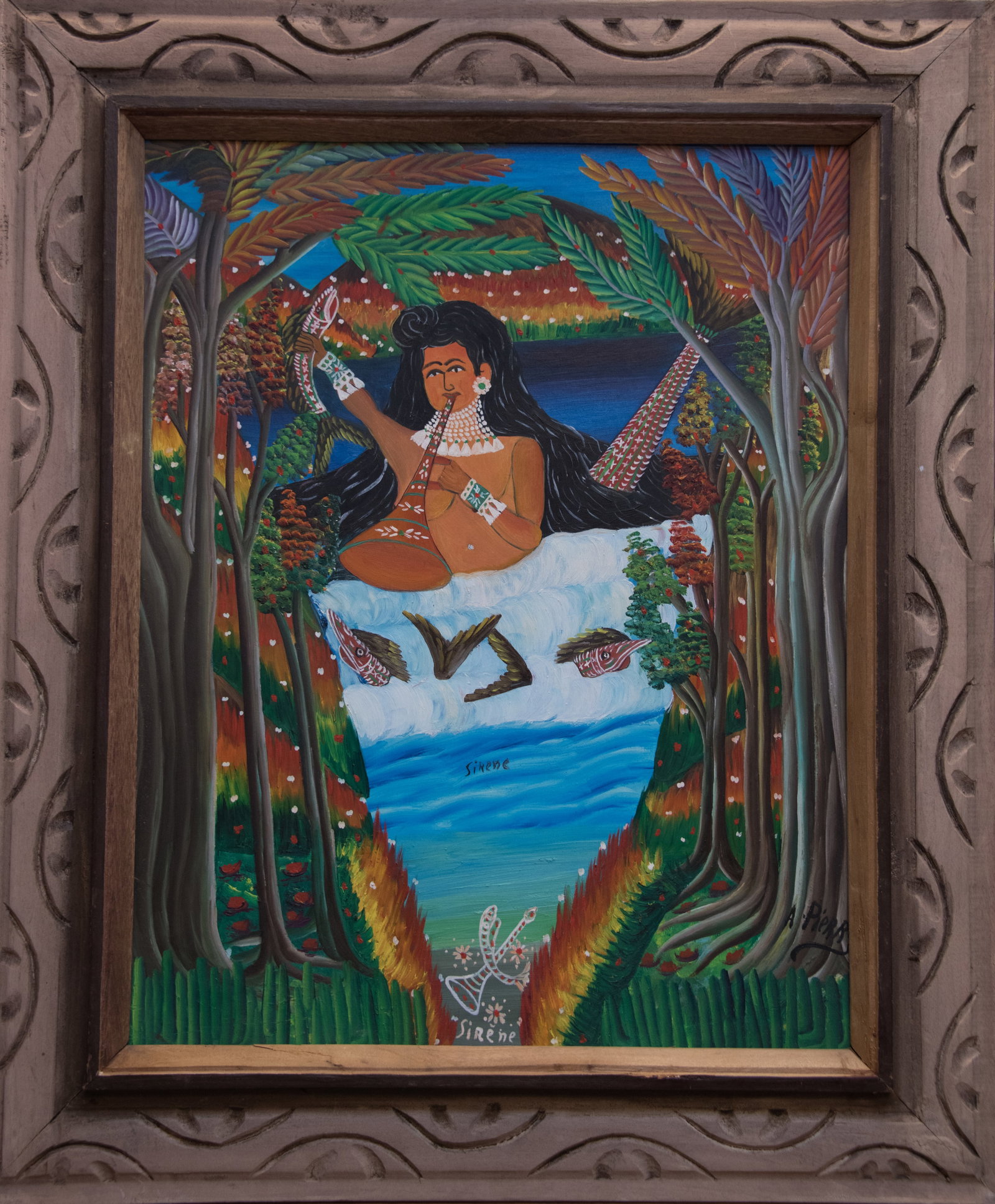 Siren (AP)(RG) Original Haitian Painting by Andre Pierre (1 of 1)