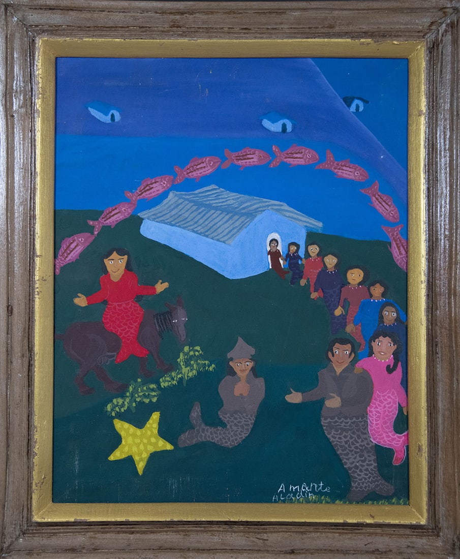 Fishing Flying Over Original Haitian Painting by Amaranthe Aladin (1 of 1)