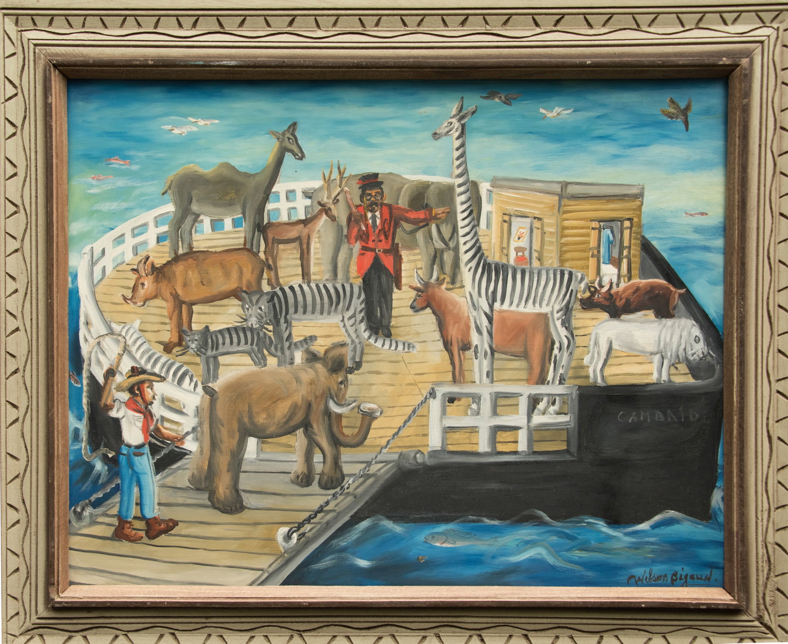 Noah's Ark Original Haitian Painting by Wilson Bigaud (1 of 1)