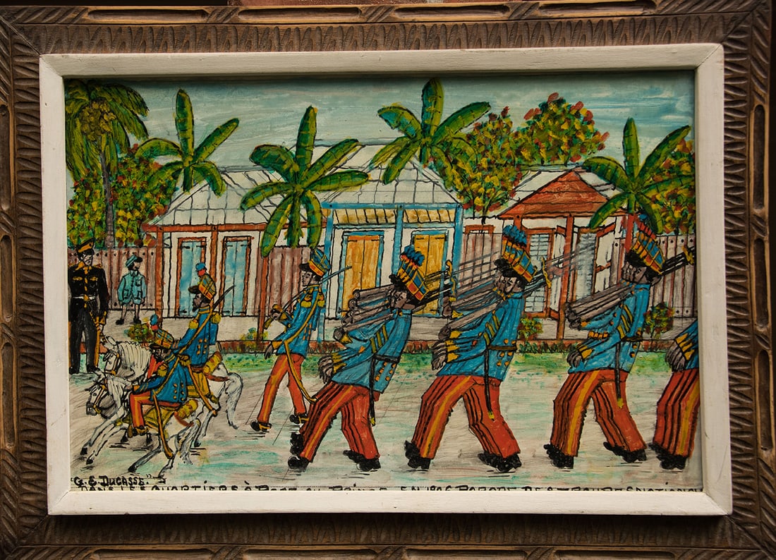 Military Parade Original Haitian Painting by Gervais Emmanuel Ducasse (1 of 1)