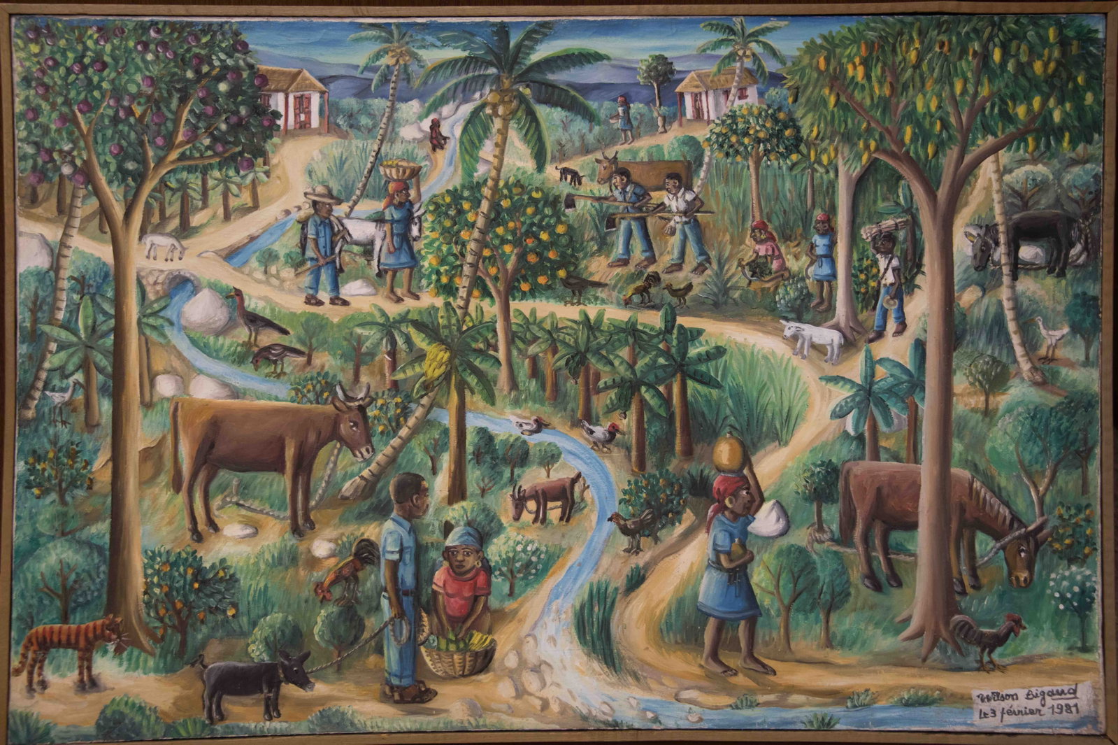 Haitian River Scene (WB) Original Haitian Painting by Wilson Bigaud (1 of 1)