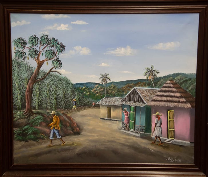 Village Landscape 2 Original Haitian Painting by Eddy Azor (1 of 1)