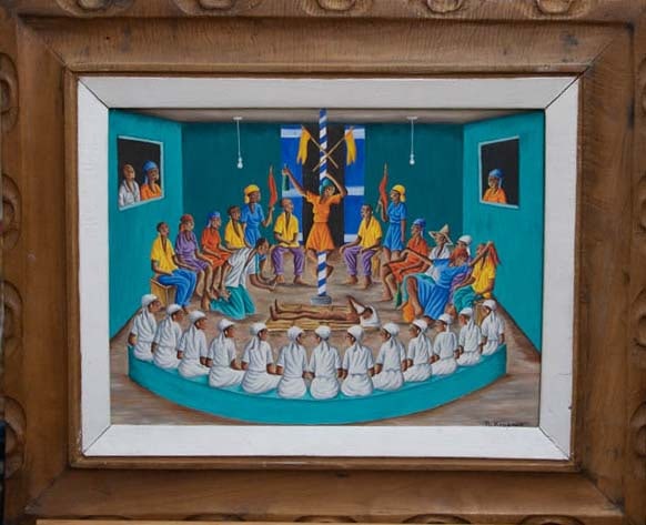 Ceremony (Dancing) Original Haitian Painting by Dieudonne Rouanez (1 of 1)