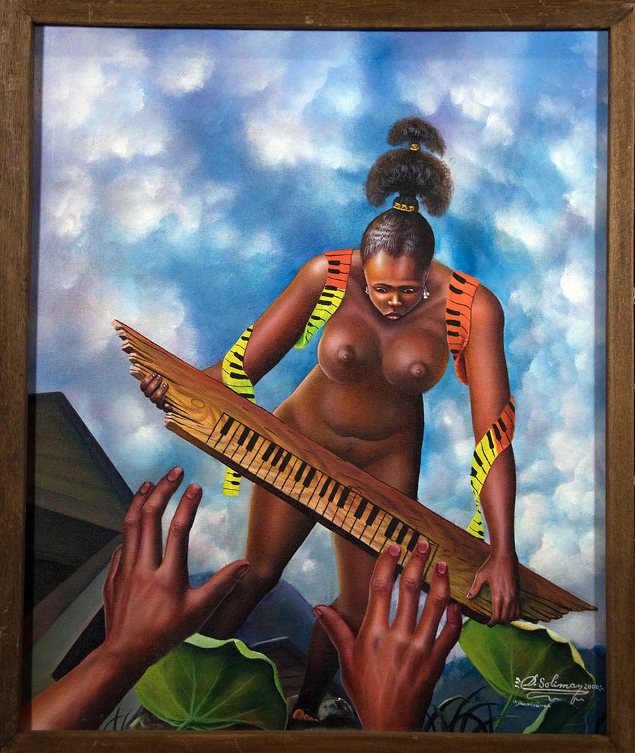 Playing the Key Board Original Haitian Painting by Soliman Delva (1 of 1)