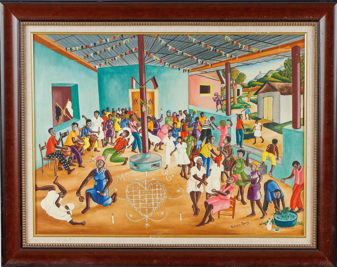 Vodou Celebration Original Haitian Painting by Gerald Bruny (1 of 1)