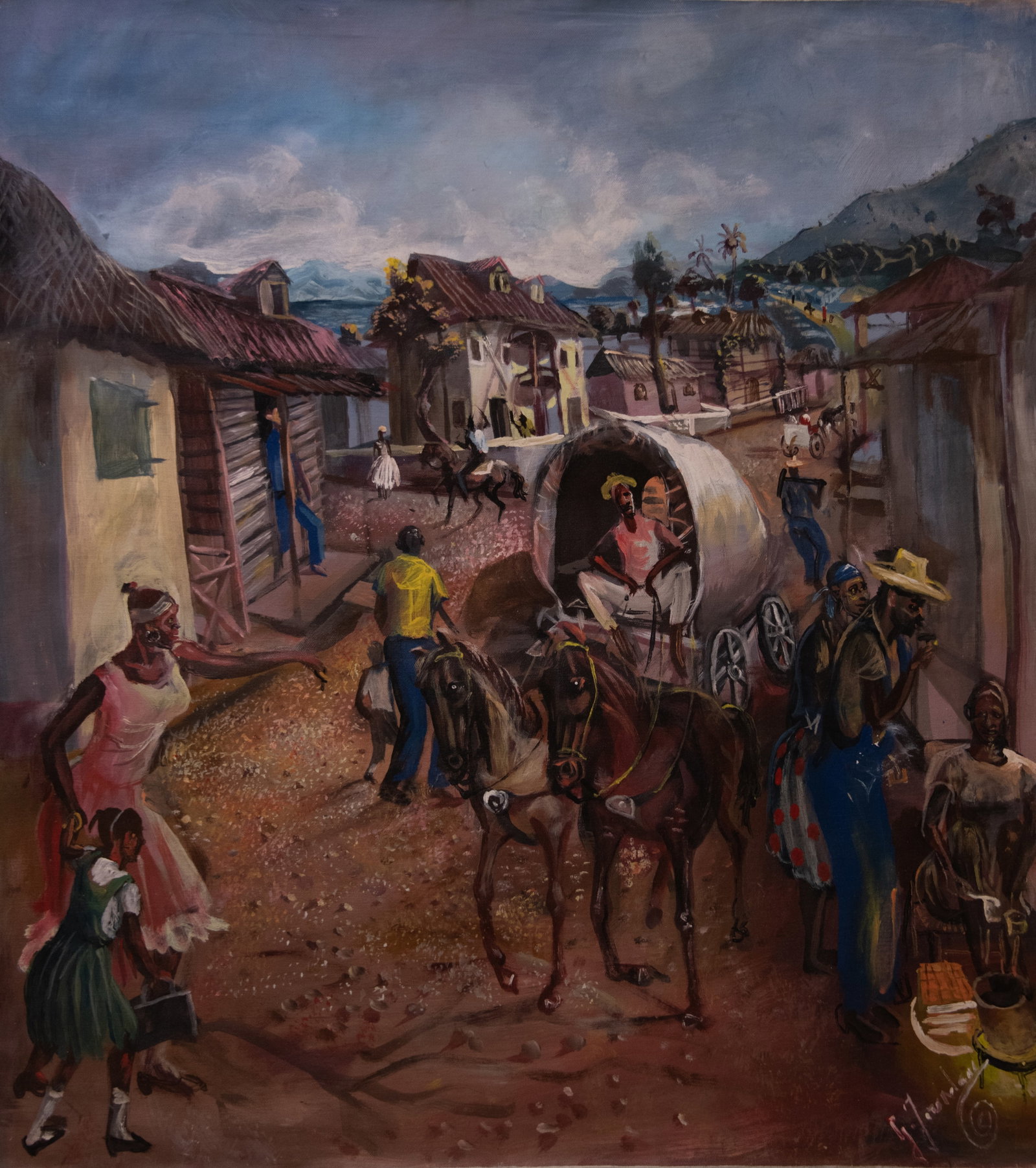 Orignial Haitian Painting by Guy Jourdan Port-au-Prince d'autre fois (1 of 1)