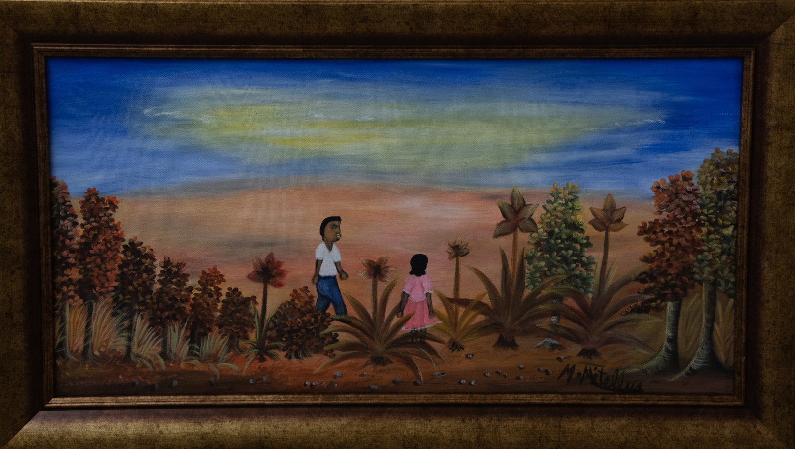 Taking a Stroll Original Haitian Painting by Madeleine Metellus (1 of 1)