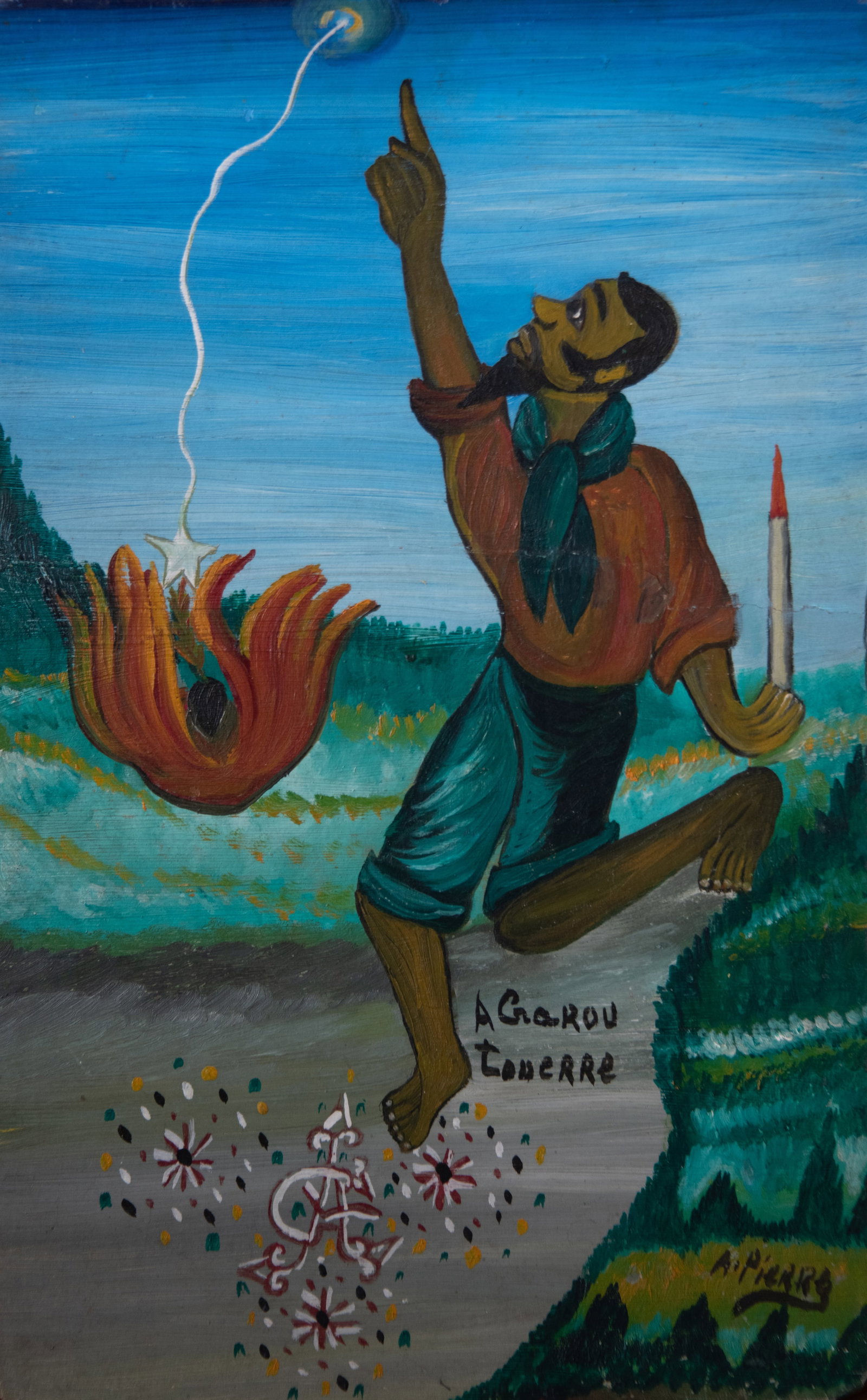 Agarou Touerre Original Haitian Painting by Andre Pierre (1 of 1)