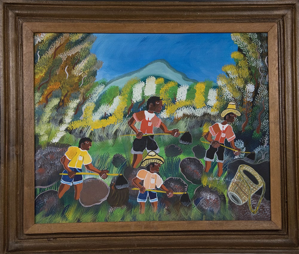Hoeing the Fields Original Haitian Painting by Agathe Aladin (1 of 1)
