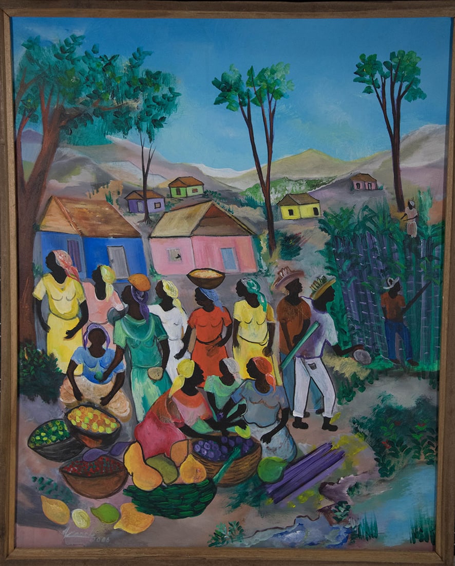 Women at the Market Original Haitian Painting by Karole Andre (1 of 1)
