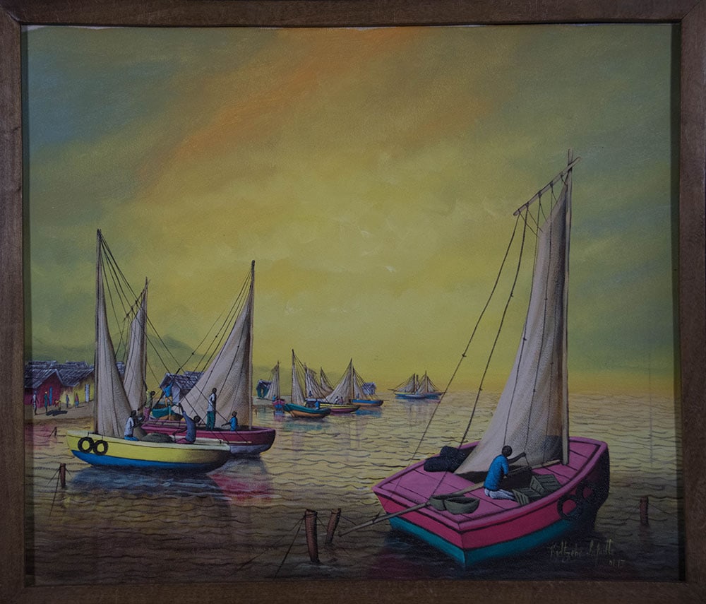 Sailing into the Horizon Original Haitian Painting by Ridtzehr Lafaille (1 of 1)