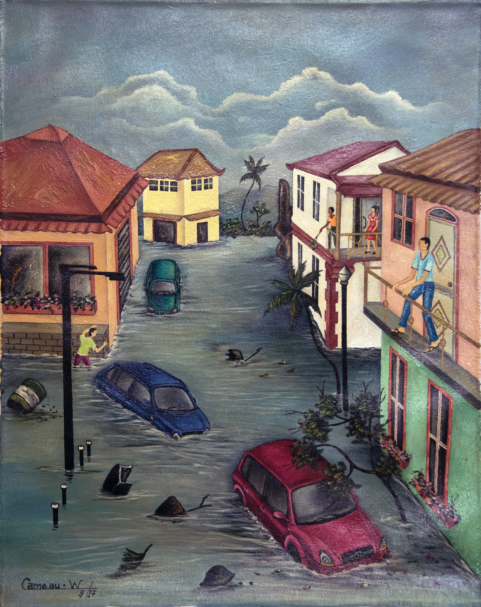 Flooding (WC) Original Haitian Painting by Widson Cameau (1 of 1)