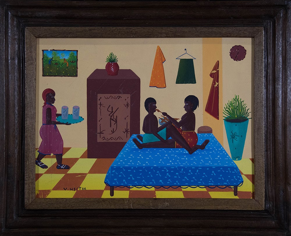 La Lune de miel Original Haitian Painting by Voltaire Hector (1 of 1)