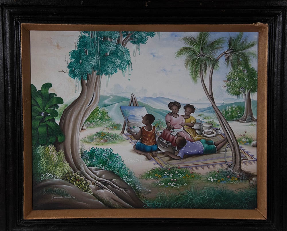 Painting a Painting Original Haitian Painting by Wilhem Berrouet (1 of 1)