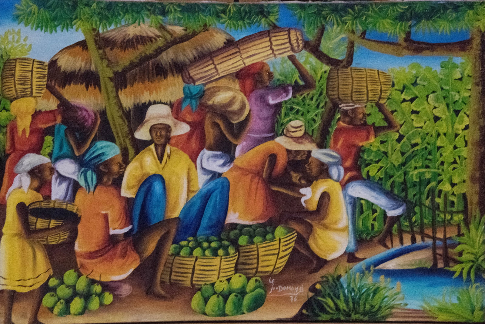 Market Original Haitian Painting by Ezene Domond (1 of 1)