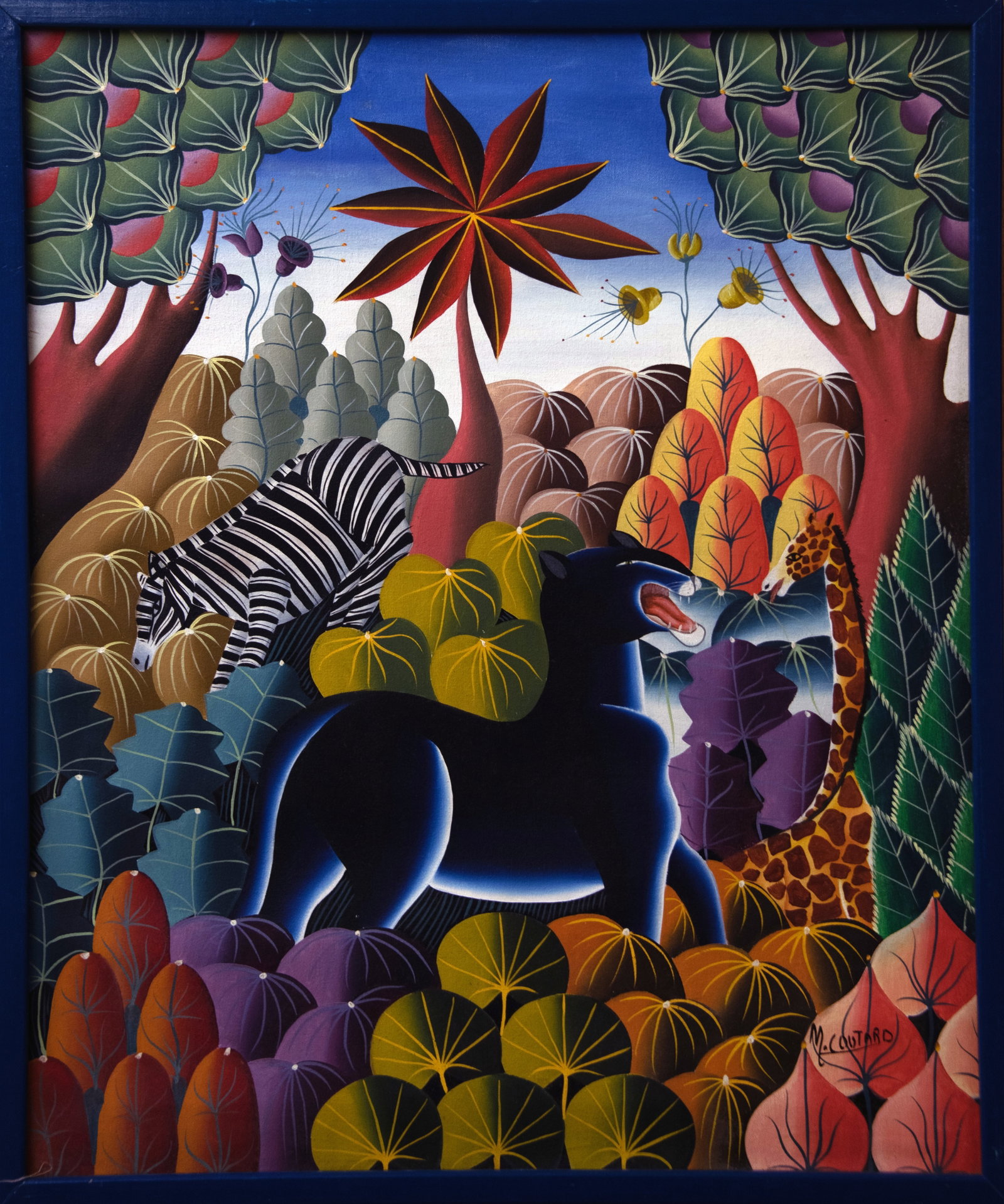 Black Panther Original Haitian Painting by M. Coutard (1 of 1)