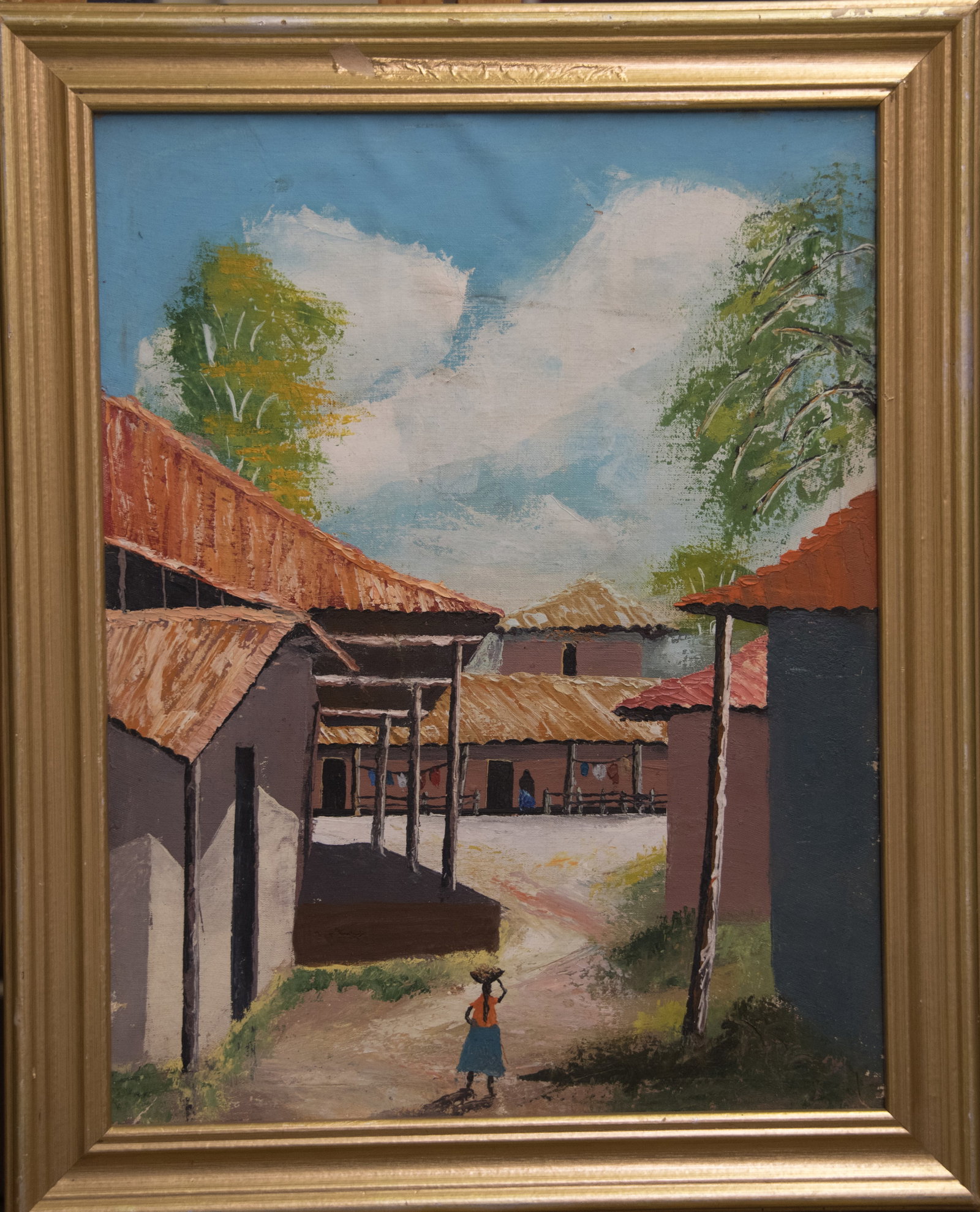 Town Buildings 2 Original Haitian Painting by Unknown Artist (1 of 1)