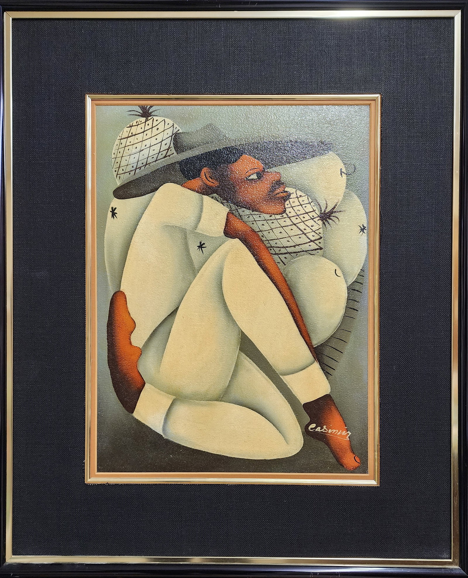 Man in White Original Haitian Painting by Laurent Casimir (1 of 1)