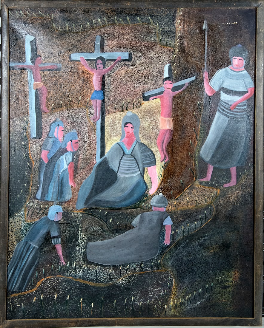 Three Crucifixes Original Haitian Painting by Erimstral Charles Thialy (1 of 1)