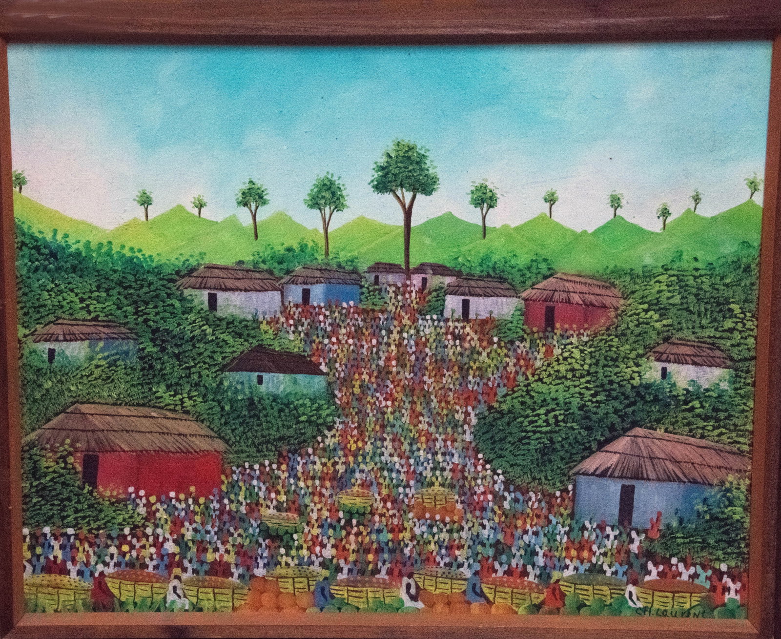 Original Haitian Painting by C.H. Laurent Haitian Crowd (1 of 1)