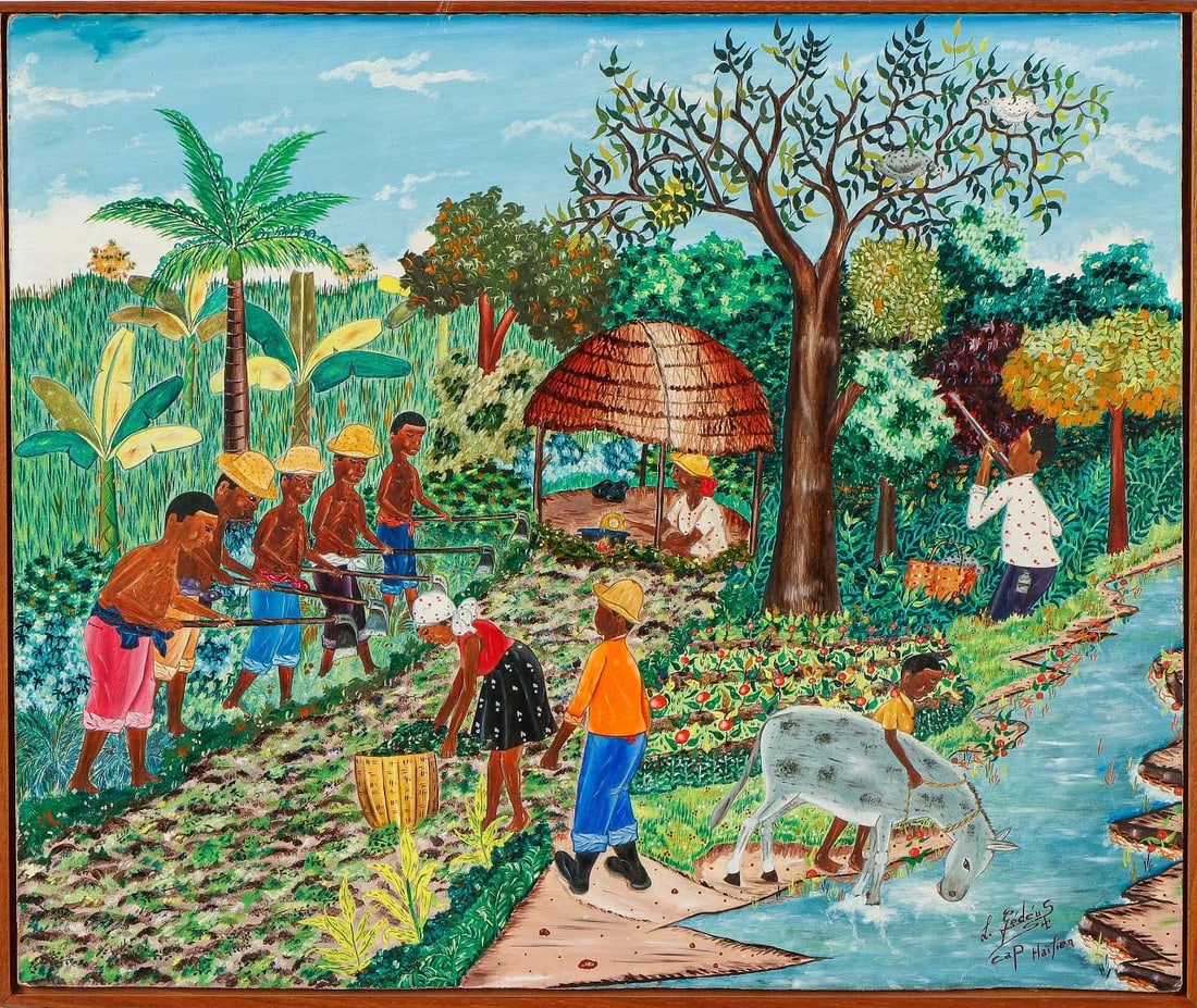 Combite at River Side Original Haitian Painting by Louis Gedeus (1 of 1)