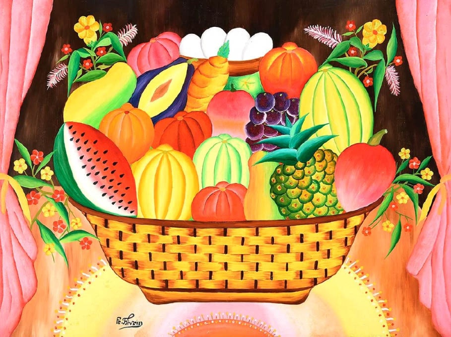 Original Haitian Painting by Frederic Fevrin Fruit Basket (1 of 1)