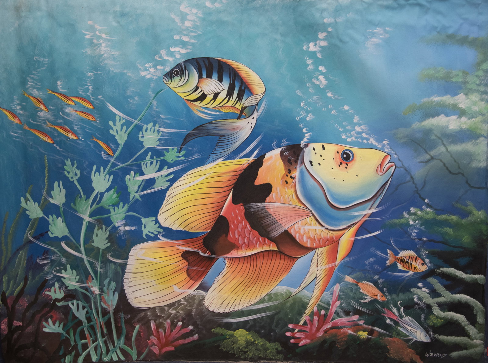 Orignial Haitian Painting by Wawens Varis Fish (1 of 1)