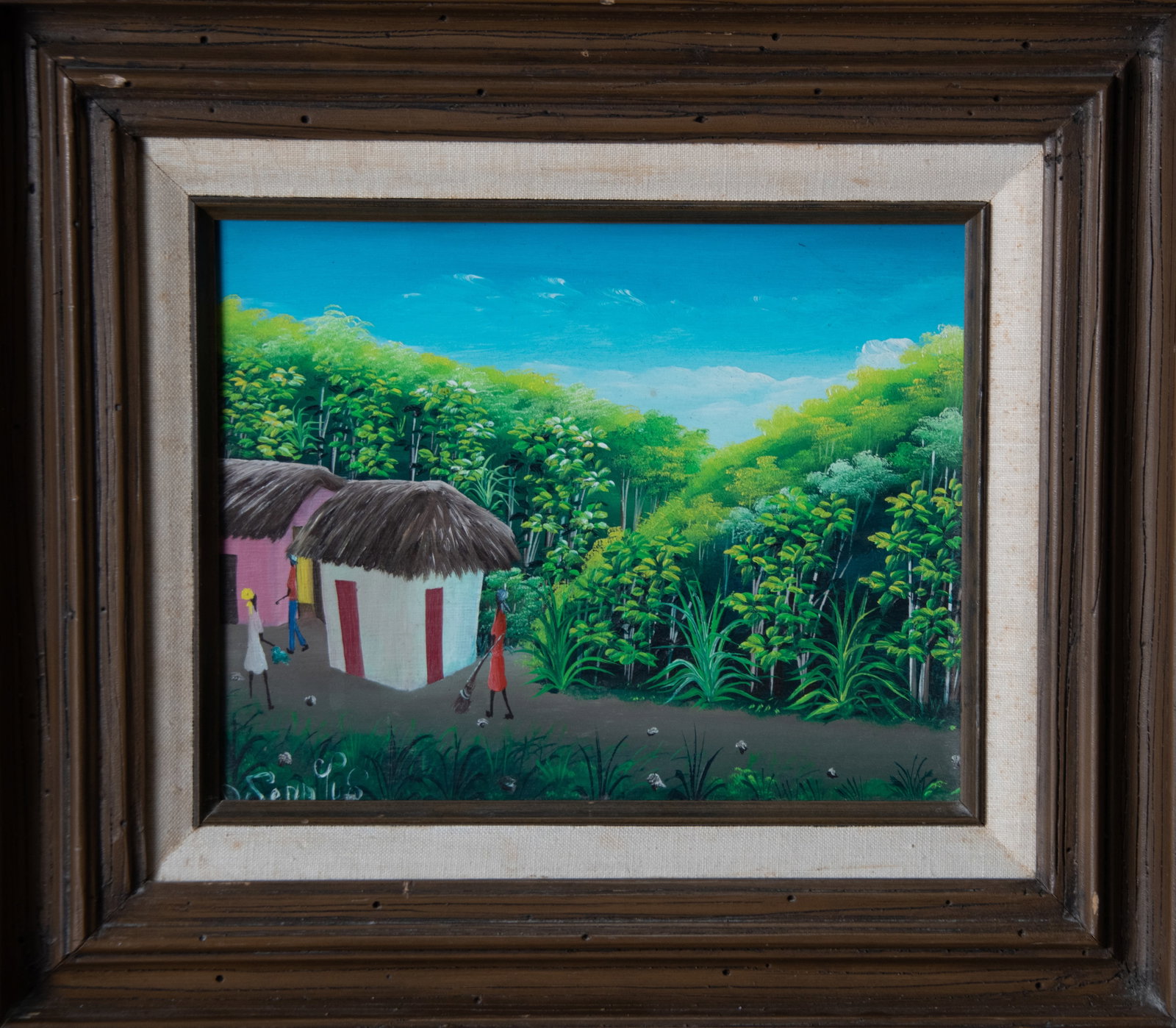 Houses Original Haitian Painting by Unknown Artist (1 of 1)