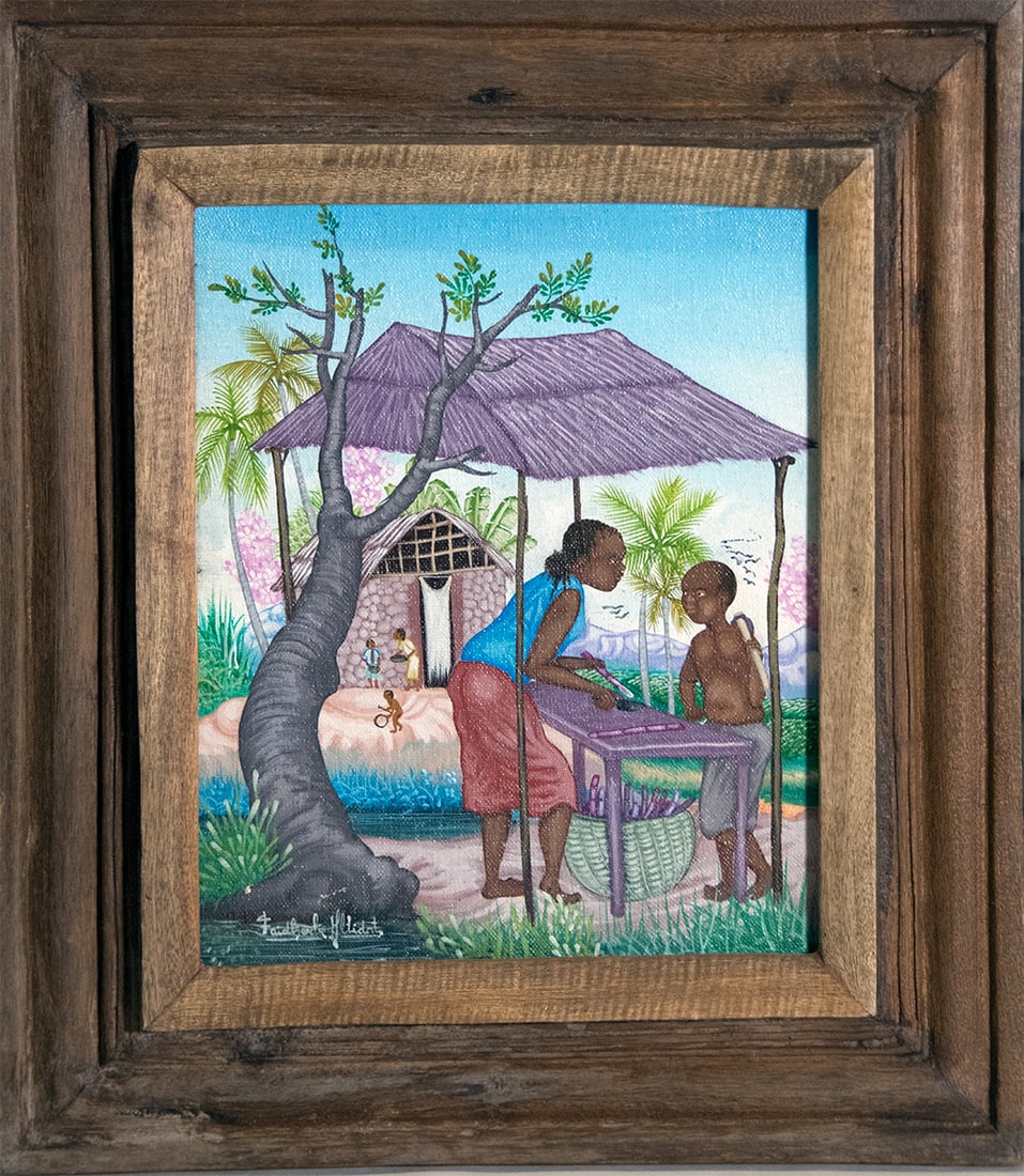 Original Haitian Painting by Altidort Faiderbe Giving a Piece of Sugarcane (1 of 1)