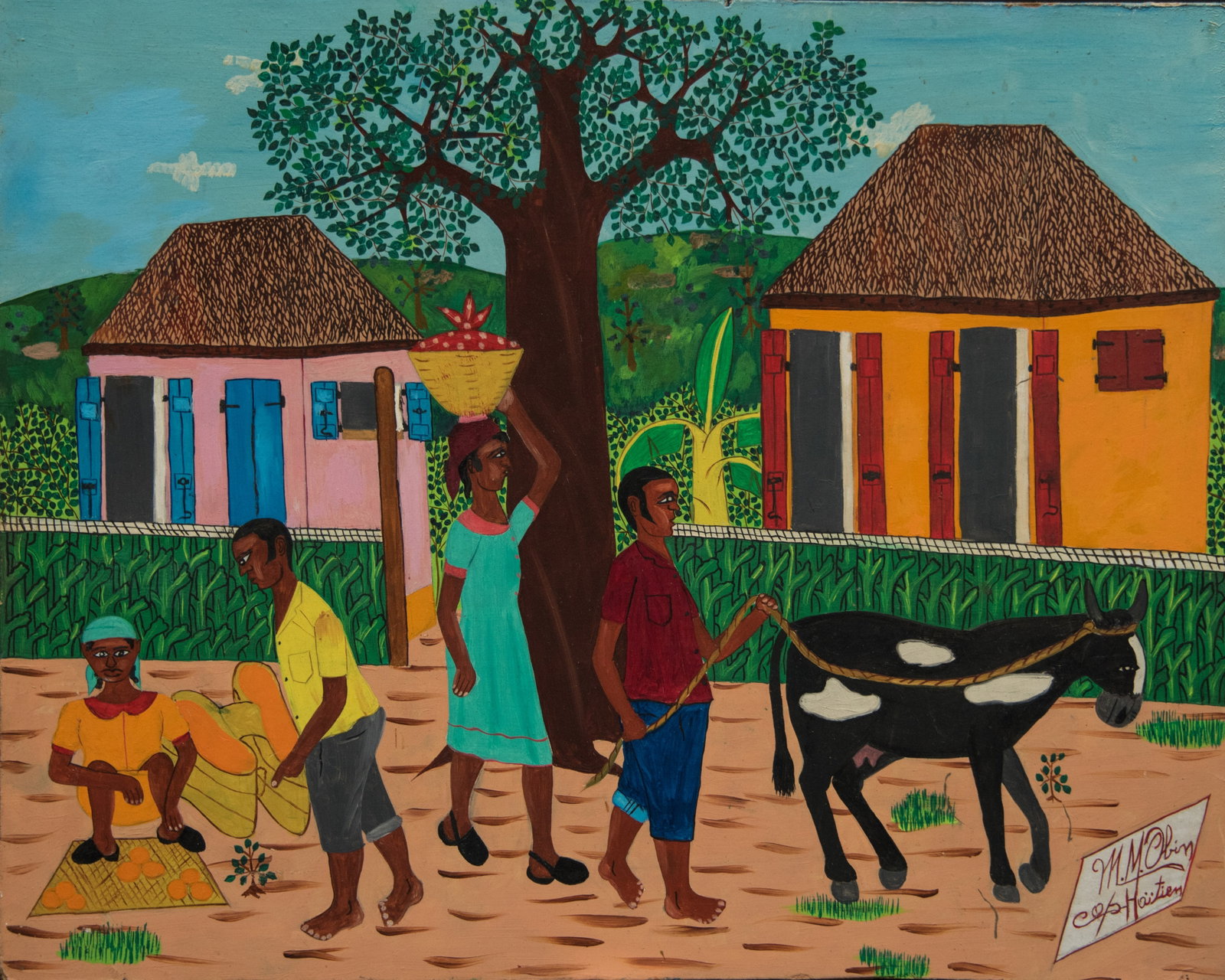 In the Village - Haitian Painting by Michel Obin (1 of 1)