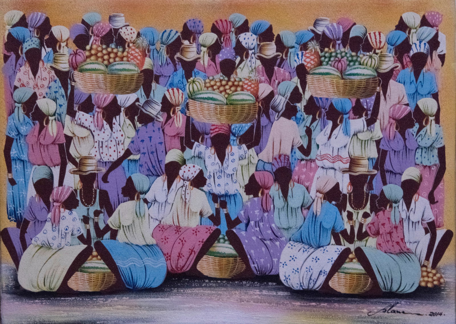 Crowd Original Haitian Painting by JeanClaude Blanc (1 of 1)