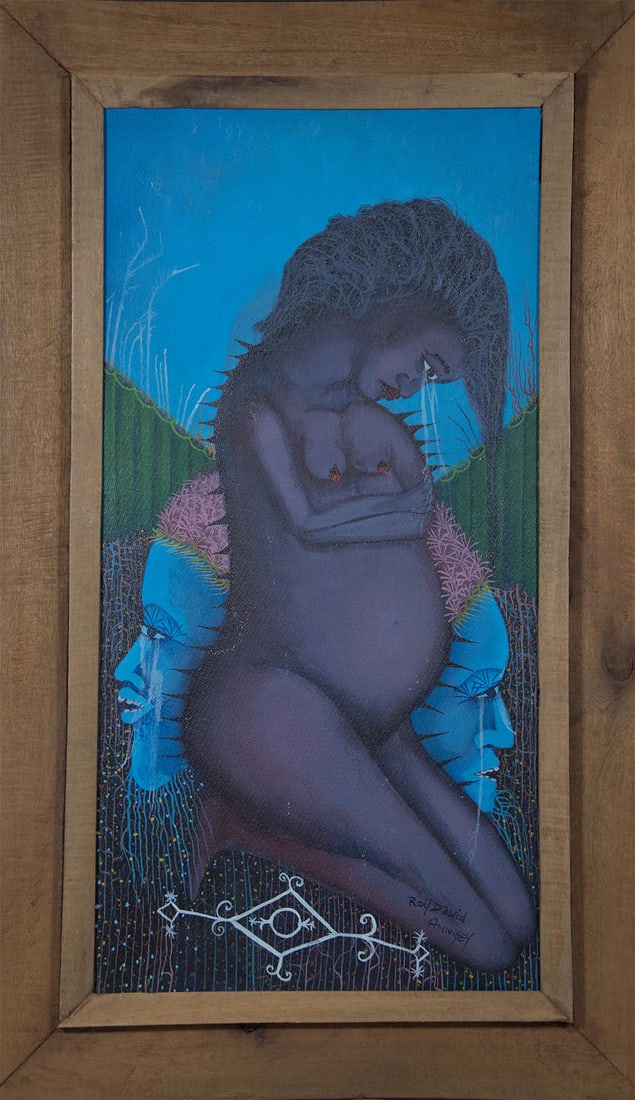 Pregnant Woman Original Haitian Painting by Roi David Annisey