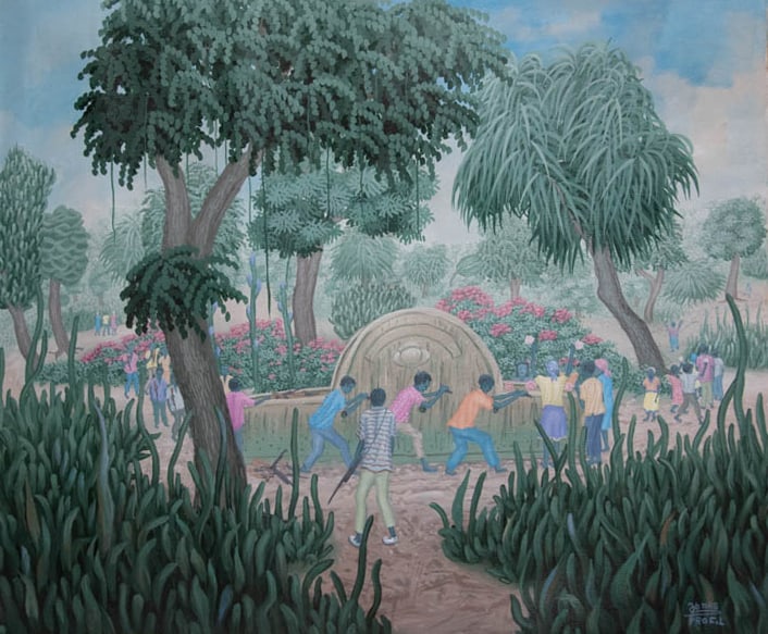 Le combit Original Haitian Painting by Jonas Profil (1 of 1)
