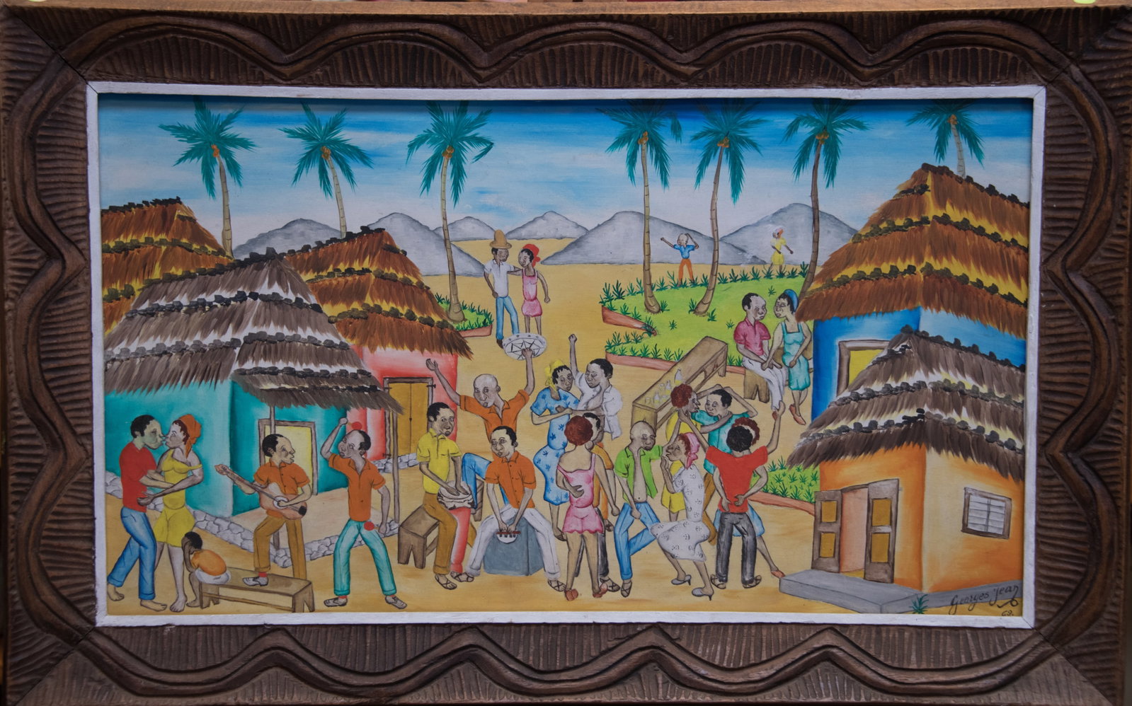 Street Dancing Geroge Jeans Original Haitian Painting by George Jeans (1 of 1)