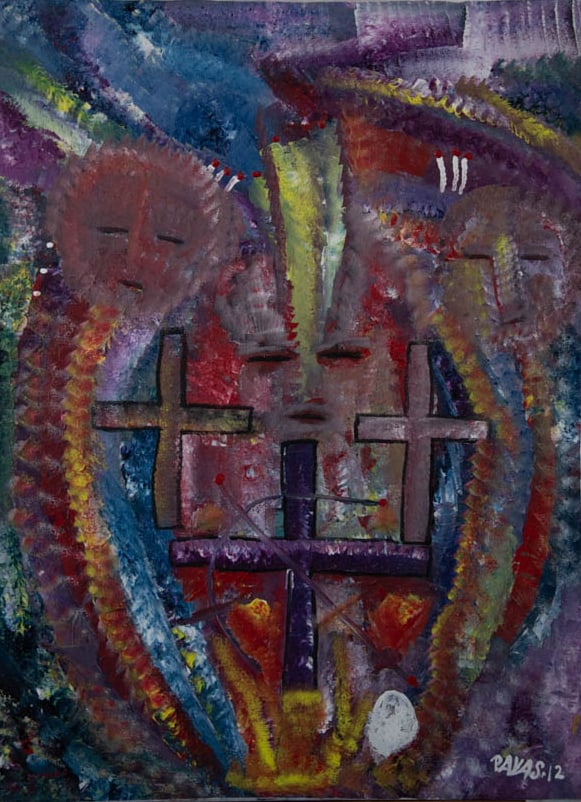 Pierre-Sylvain Payas Augustin Original Haitian Painting-Golgotha (1 of 1)