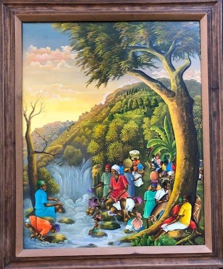 In the River Original Haitian Painting by Ezene Domond (1 of 1)