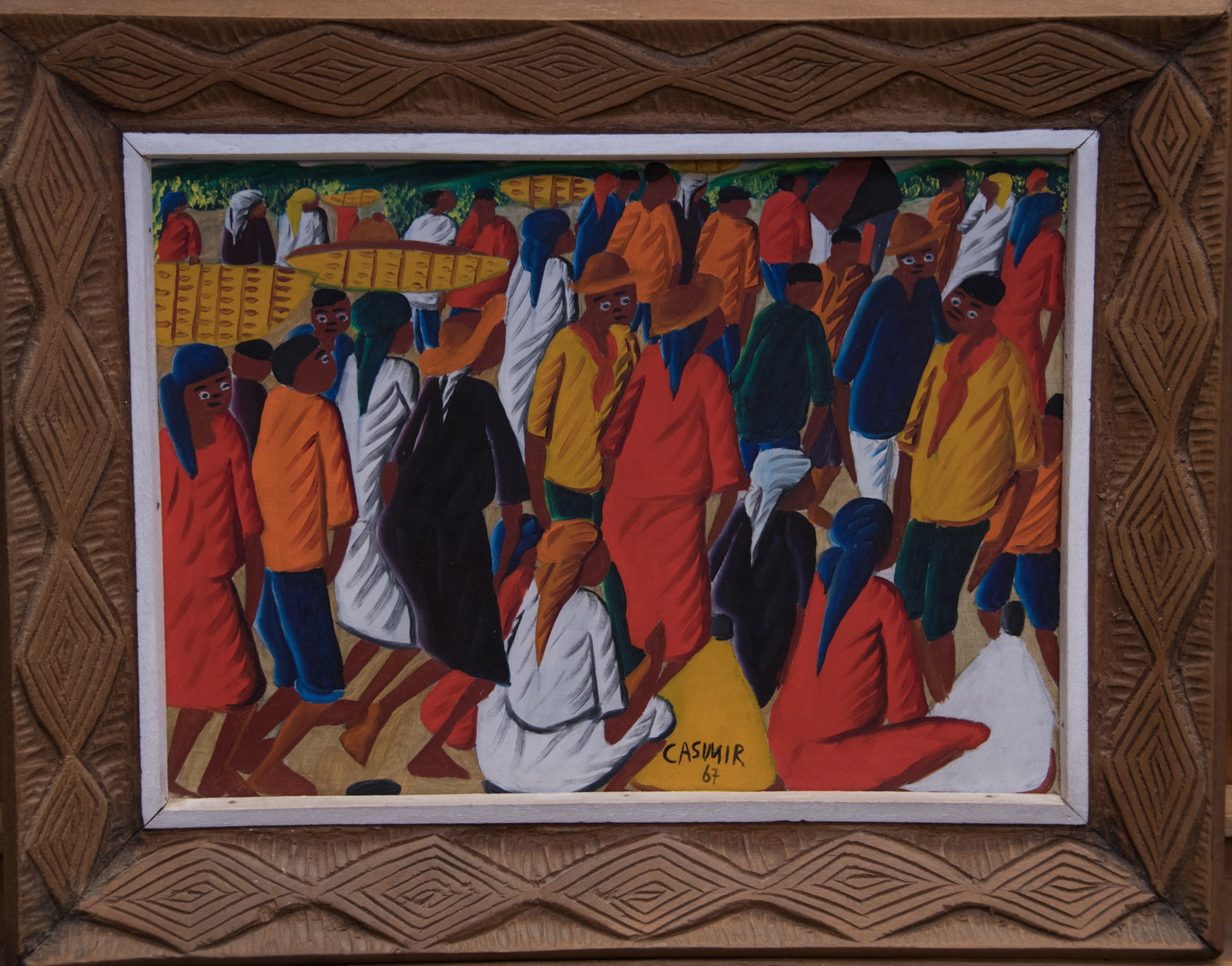 Sitting At The Street Market Original Haitian Painting by Laurent Casimir (1 of 1)