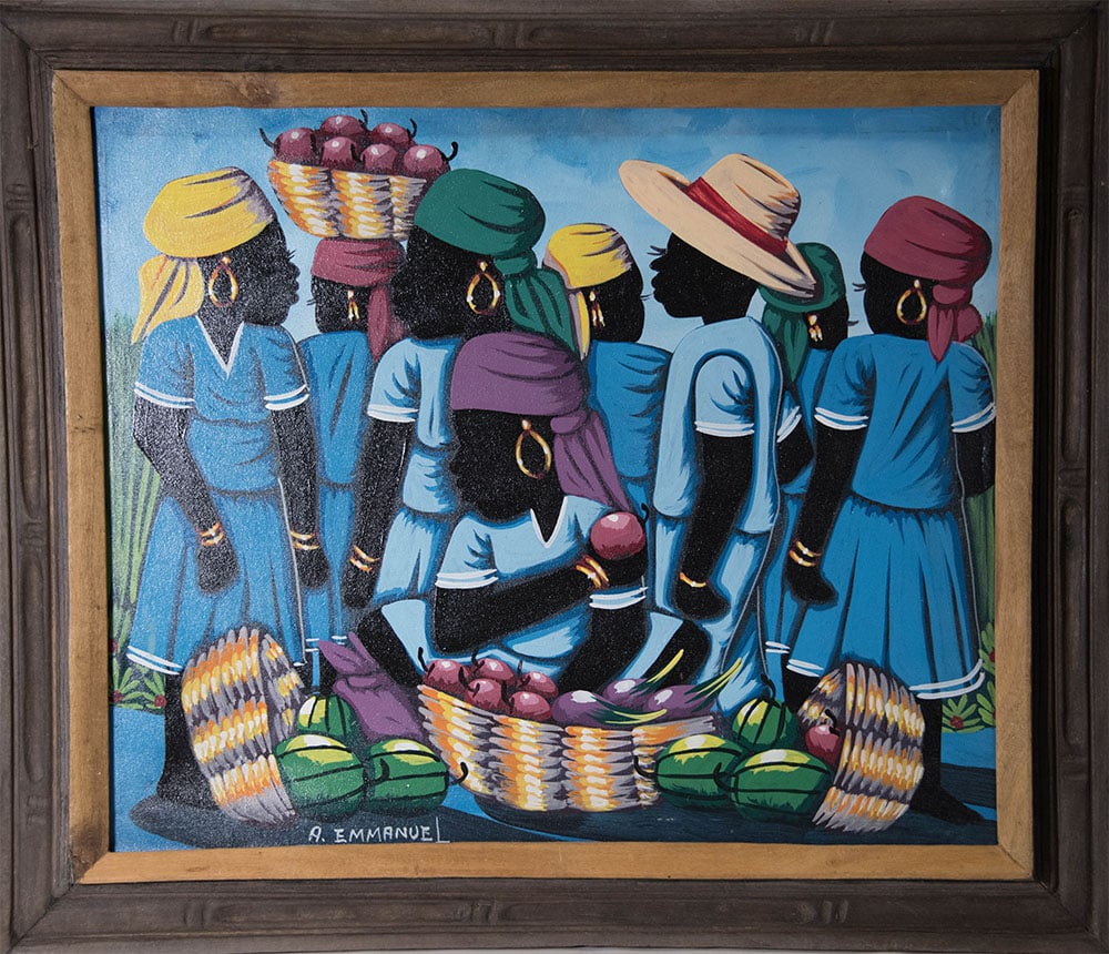 At the Market Original Haitian Painting by A. Emmanuel (1 of 1)