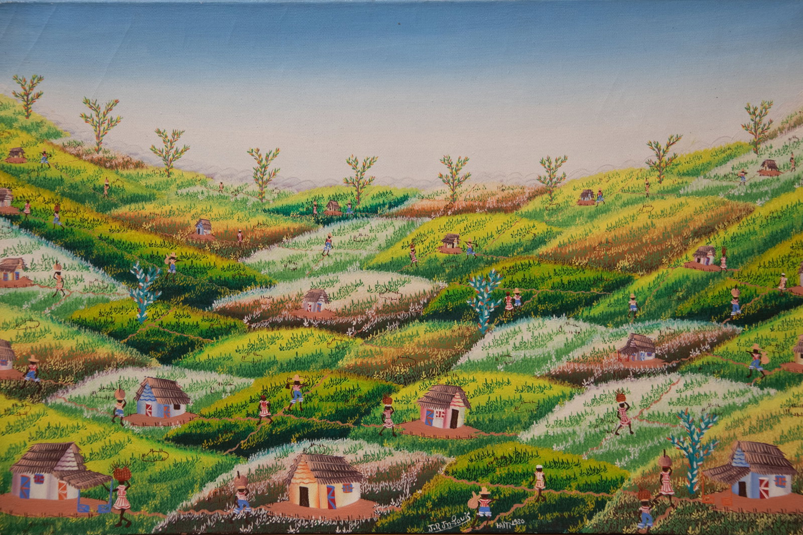 Farming Scene Original Haitian Painting by J.R. Jn.Louis (1 of 1)