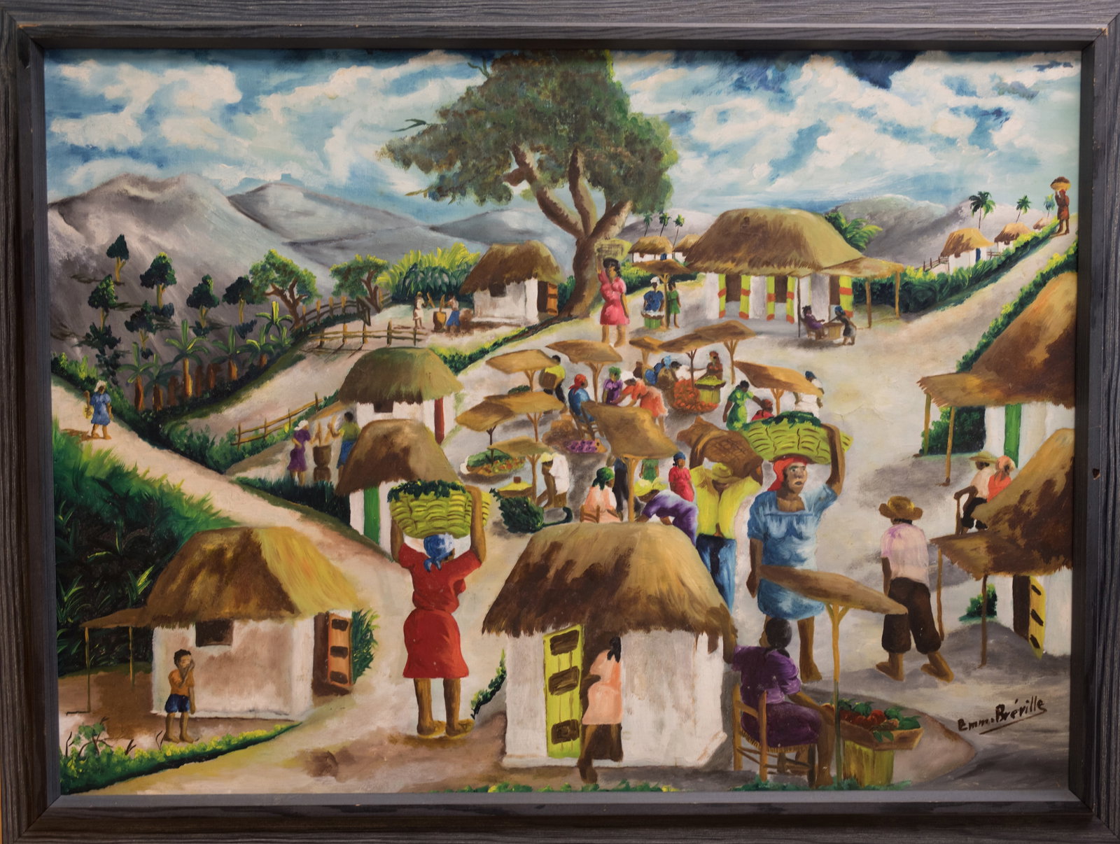 Farm Life in Haiti (EB) Original Haitian Painting by Emm Breville (1 of 1)